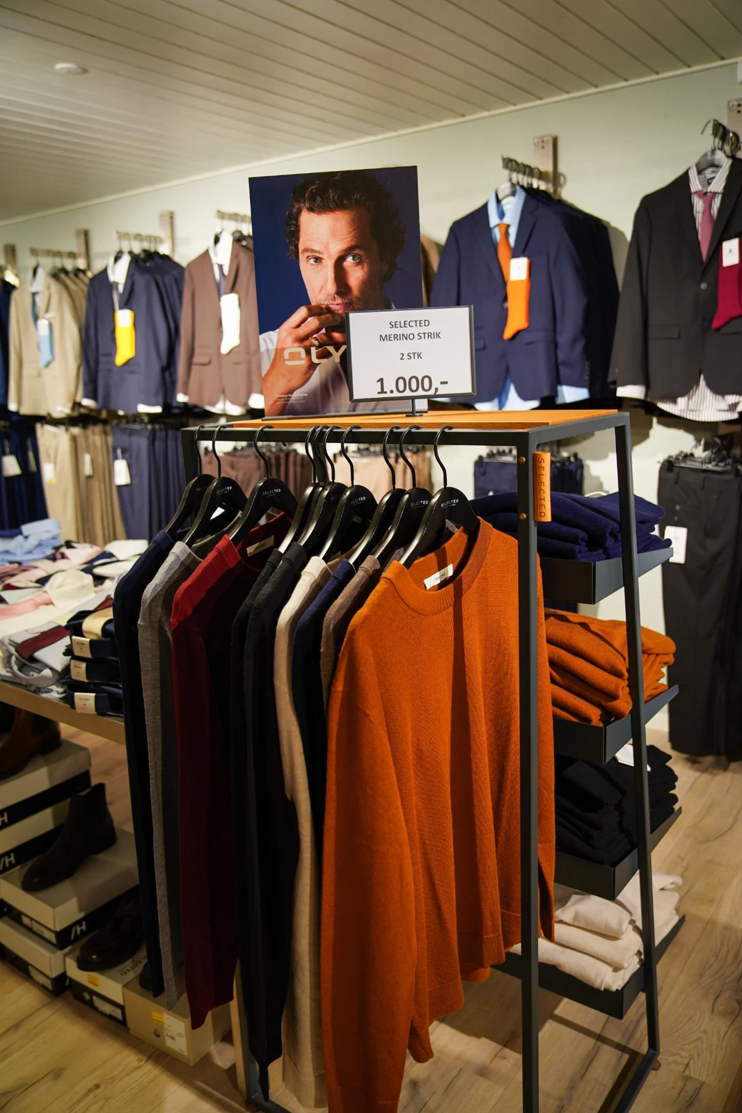 Udvalg af styles i butikken